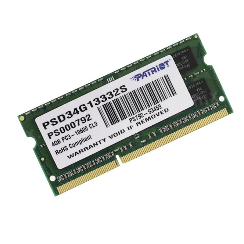 4GB DDR3 Μνήμη RAM SO-DIMM Patriot PSD34G13332S PC3-10600 1333MHz Memory Module (LAPTOP) 